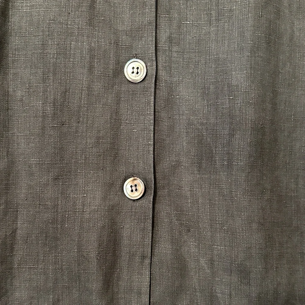 Anne Klein Vintage Charcoal Linen Midi Dress - Picture 6 of 7